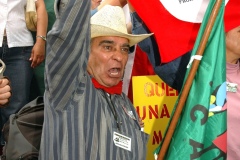 A man raises his arm in celebration during the Immigration Rally held in El Paso, TX on April 10.